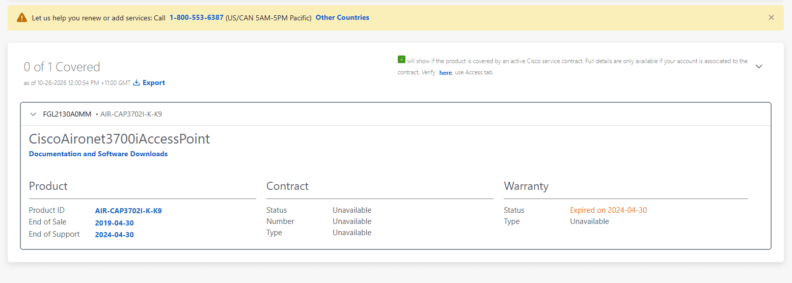 Cisco AIR-CAP3702I-K-K9 802.11ac Ctrlr AP 4x4:3SS w/CleanAir Int Ant K Reg Domain
