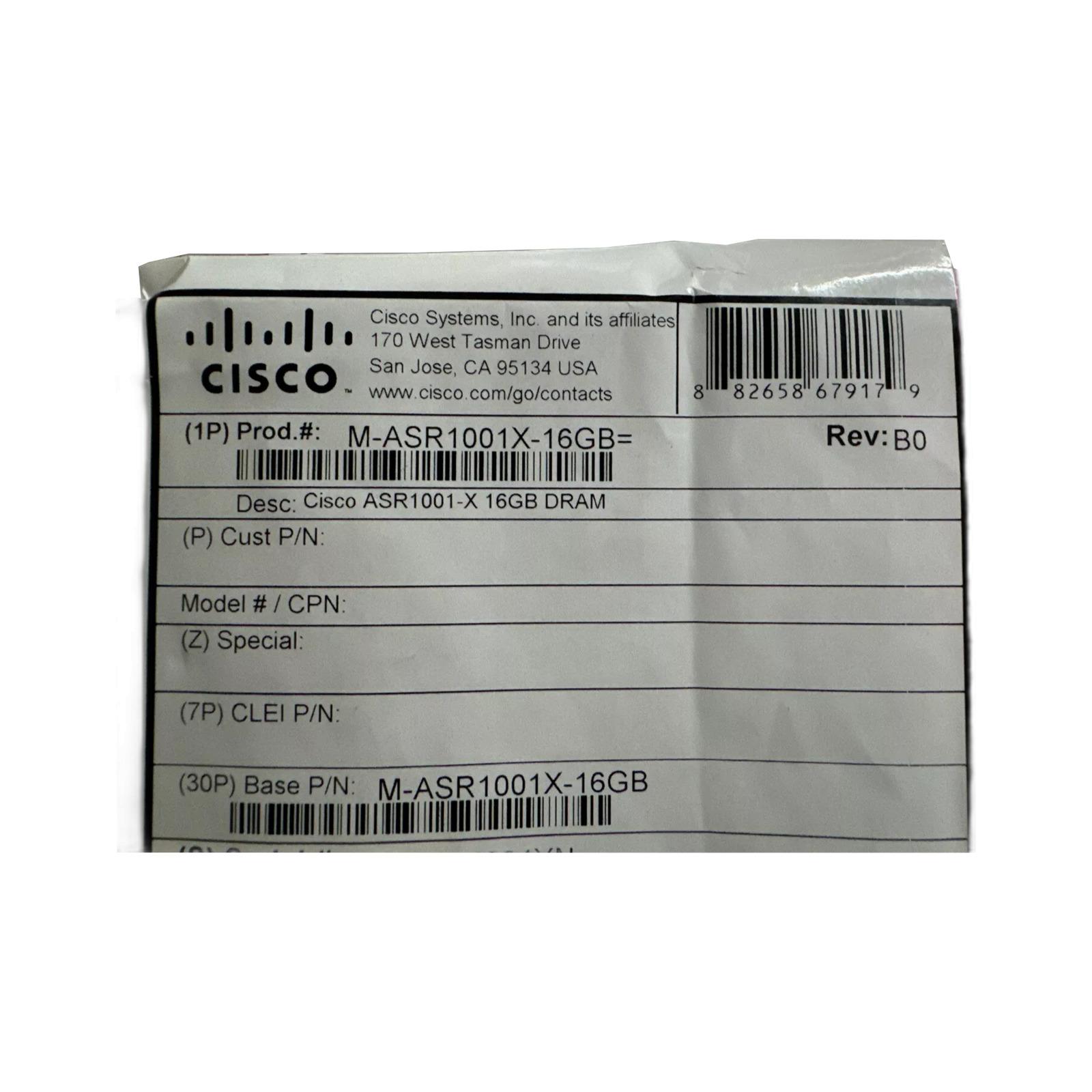 Cisco M-ASR1001X-16GB ASR1001-X 16GB DRAM