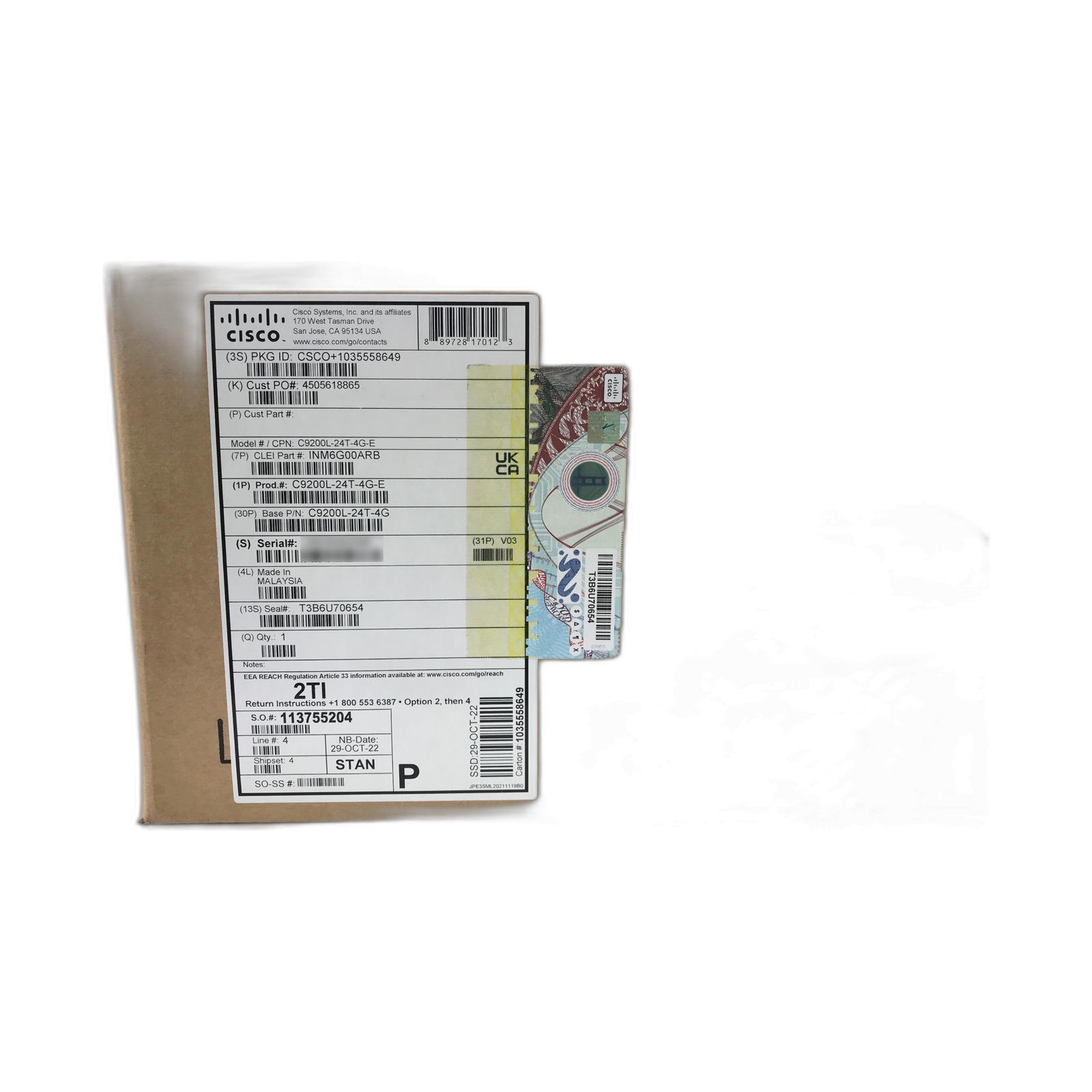 Cisco C9200L-24T-4G-E Catalyst 9200L 24-port data 4 x 1G Network Essentials